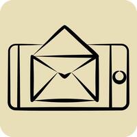 icono correo electrónico. relacionado a enviar oficina símbolo. mano dibujado estilo. sencillo diseño editable. sencillo ilustración vector