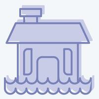 Icon Flood. related to Ecology symbol. two tone style. simple design editable. simple illustration vector