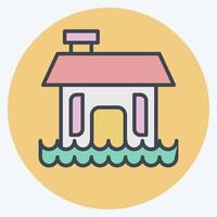 Icon Flood. related to Ecology symbol. color mate style. simple design editable. simple illustration vector