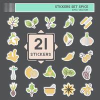 Sticker Set Spice. related to Vegetable symbol. simple design editable. simple illustration vector