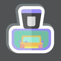 Sticker Rear View Mirror. related to Garage symbol. simple design editable. simple illustration vector