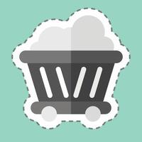 Sticker line cut Coal Cart. related to Ecology symbol. simple design editable. simple illustration vector