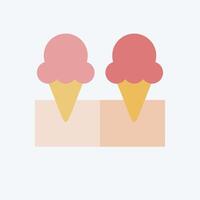 Icon Ice Cream 3. related to Milk and Drink symbol. flat style. simple design editable. simple illustration vector