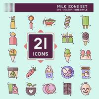 Icon Set Milk. related to Restaurant symbol. MBE style. simple design editable. simple illustration vector