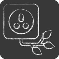 Icon Eco Socket. related to Ecology symbol. chalk Style. simple design editable. simple illustration vector