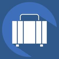 Icon Baggage. related to Leisure and Travel symbol. long shadow style. simple design illustration. vector