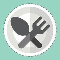Sticker line cut Food. related to Milk and Drink symbol. simple design editable. simple illustration vector