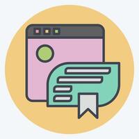 Icon Blogging. related to Post Office symbol. color mate style. simple design editable. simple illustration vector