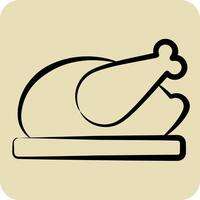 Icon Dinner. related to Leisure and Travel symbol. hand drawn style. simple design illustration. vector