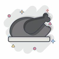 Icon Dinner. related to Leisure and Travel symbol. comic style. simple design illustration. vector