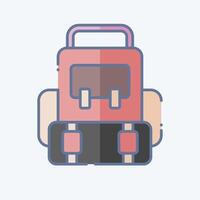 Icon Backpack. related to Leisure and Travel symbol. doodle style. simple design illustration. vector