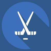 Icon Hockey. related to Hockey Sports symbol. long shadow style. simple design editable vector