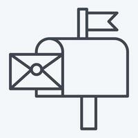 Icon Mail Box. related to Post Office symbol. line style. simple design editable. simple illustration vector