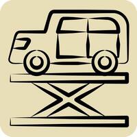 Icon Car Jack. related to Garage symbol. hand drawn style. simple design editable. simple illustration vector