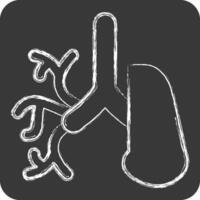 Icon Bronchus. related to Human Organ symbol. chalk Style. simple design editable. simple illustration vector