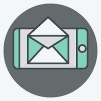 Icon Email. related to Post Office symbol. color mate style. simple design editable. simple illustration vector