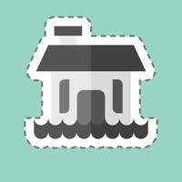 Sticker line cut Flood. related to Ecology symbol. simple design editable. simple illustration vector