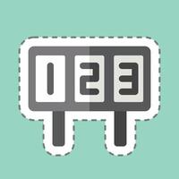 Sticker line cut Scoreboard. related to Hockey Sports symbol. simple design editable vector