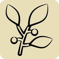 Icon Bay Leaf. related to Spice symbol. hand drawn style. simple design editable. simple illustration vector