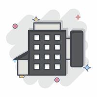 icono hotel. relacionado a ocio y viaje símbolo. cómic estilo. sencillo diseño ilustración. vector