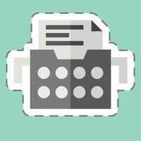 Sticker line cut Typewriters. related to Post Office symbol. simple design editable. simple illustration vector