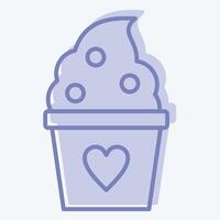 Icon Frozen Yogurt. related to Milk and Drink symbol. two tone style. simple design editable. simple illustration vector