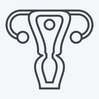 Icon Uterus. related to Human Organ symbol. line style. simple design editable. simple illustration vector