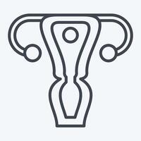 Icon Uterus. related to Human Organ symbol. line style. simple design editable. simple illustration vector