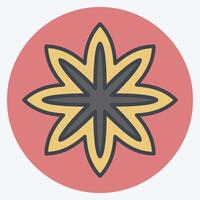 Icon Star Anise. related to Spice symbol. color mate style. simple design editable. simple illustration vector