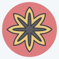 Icon Star Anise. related to Spice symbol. color mate style. simple design editable. simple illustration vector