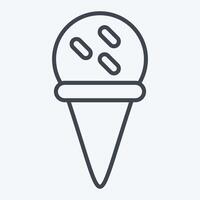 Icon Ice Cream Cone. related to Milk and Drink symbol. line style. simple design editable. simple illustration vector