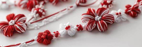 AI generated Traditional spring holiday in Romania, Martisor concepts photo