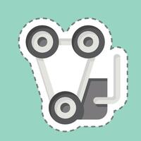 Sticker line cut Engine. related to Garage symbol. simple design editable. simple illustration vector