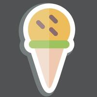 Sticker Ice Cream Cone. related to Milk and Drink symbol. simple design editable. simple illustration vector