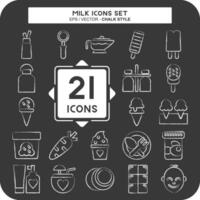 Icon Set Milk. related to Restaurant symbol. chalk Style. simple design editable. simple illustration vector