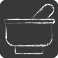 Icon Spice Bowl. related to Spice symbol. chalk Style. simple design editable. simple illustration vector