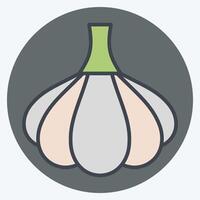 Icon Garlic. related to Spice symbol. color mate style. simple design editable. simple illustration vector