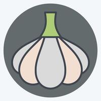 Icon Garlic. related to Spice symbol. color mate style. simple design editable. simple illustration vector