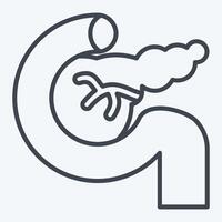 Icon Pancreas. related to Human Organ symbol. line style. simple design editable. simple illustration vector