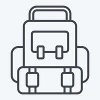 Icon Backpack. related to Leisure and Travel symbol. line style. simple design illustration. vector