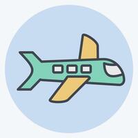 Icon Flight. related to Leisure and Travel symbol. color mate style. simple design illustration. vector