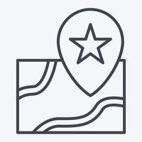 Icon Map 2. related to Leisure and Travel symbol. line style. simple design illustration. vector