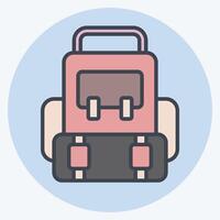 Icon Backpack. related to Leisure and Travel symbol. color mate style. simple design illustration. vector
