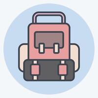 Icon Backpack. related to Leisure and Travel symbol. color mate style. simple design illustration. vector