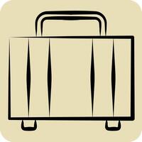 Icon Baggage. related to Leisure and Travel symbol. hand drawn style. simple design illustration. vector