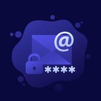 email icon with password, vector design