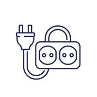 electric plug and a socket line icon vector