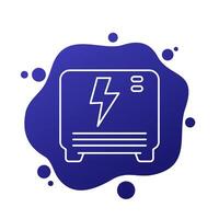 home battery or backup system line icon, vector