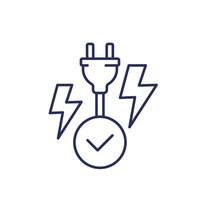 electric plug, electricity line icon vector