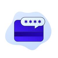 card PIN code, password icon, vector design